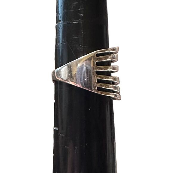 6 Band High Polish Sterling Silver Ring Size 7,8 - Picture 4 of 4